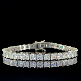 Princess Cut Diamond Tennis Bracelet in Silver - Selia & Co