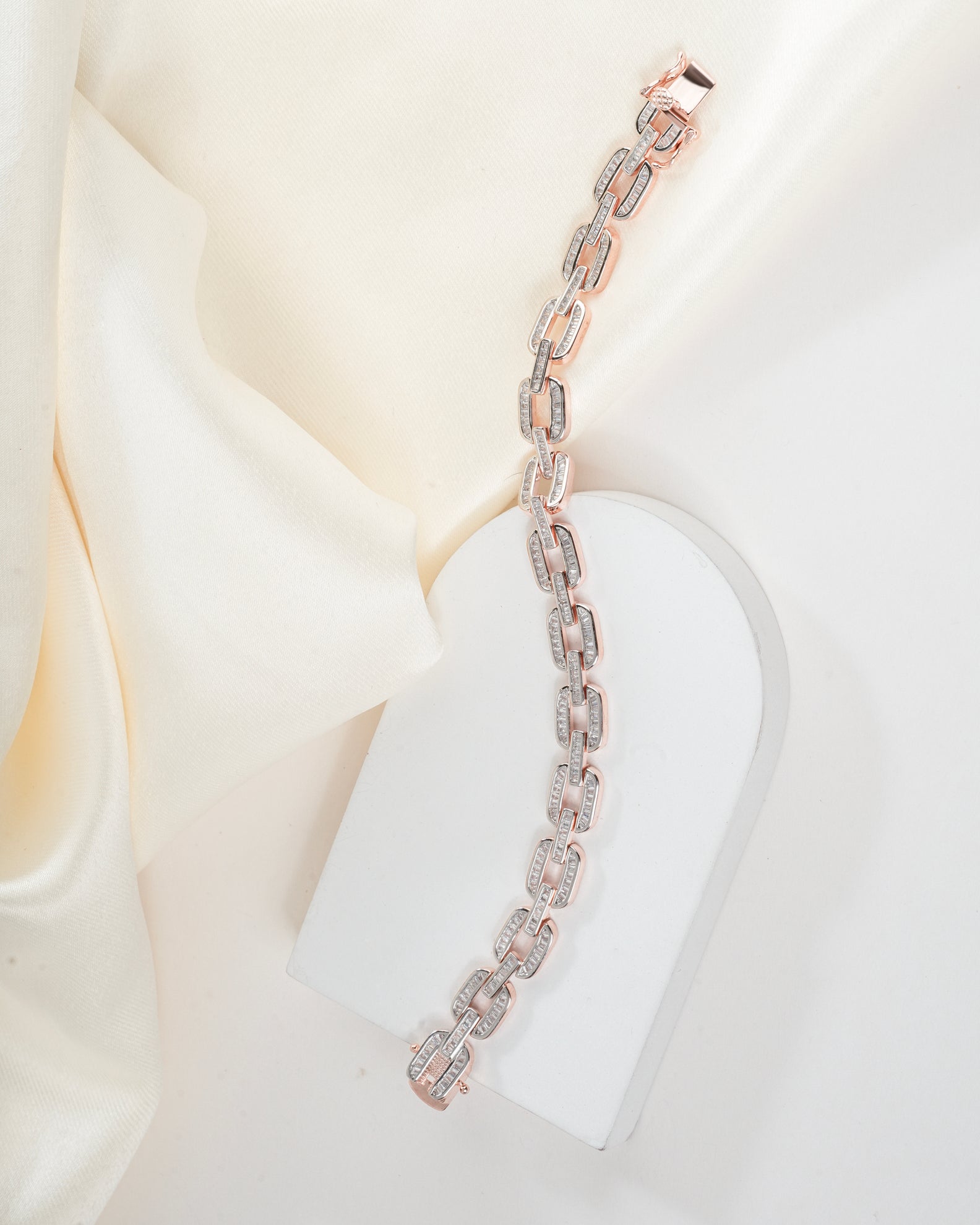 Elegant Silver Rose Chain Bracelet by Selia & Co