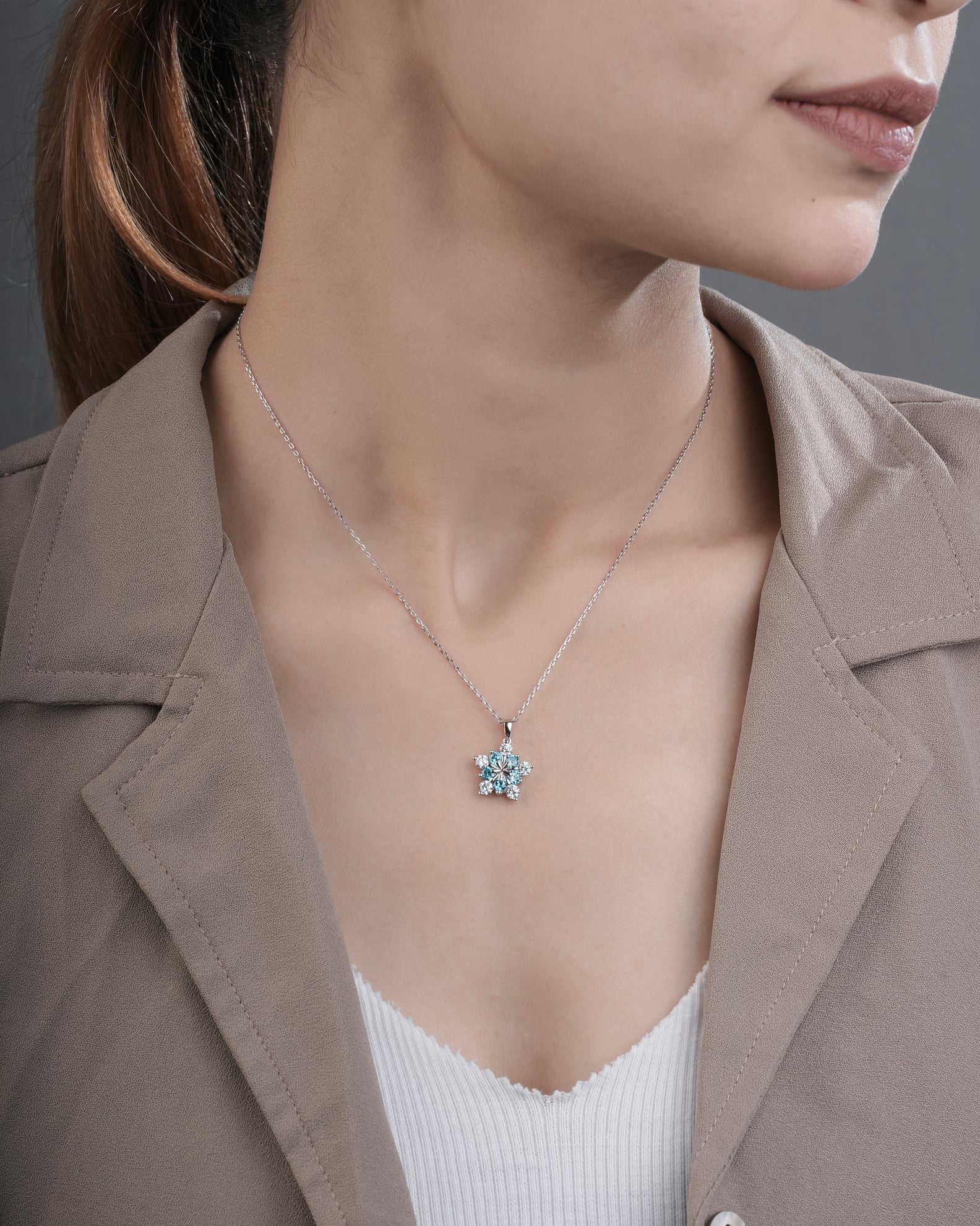 Selia & Co Black Pear Diamond Necklace in Silver - Elegant and Timeless