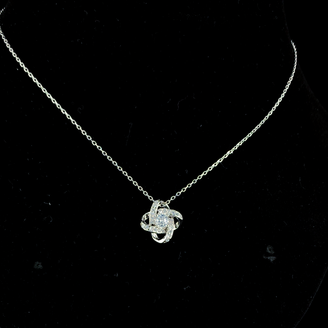925 Sterling Silver Love Knot Necklace - Selia & Co
