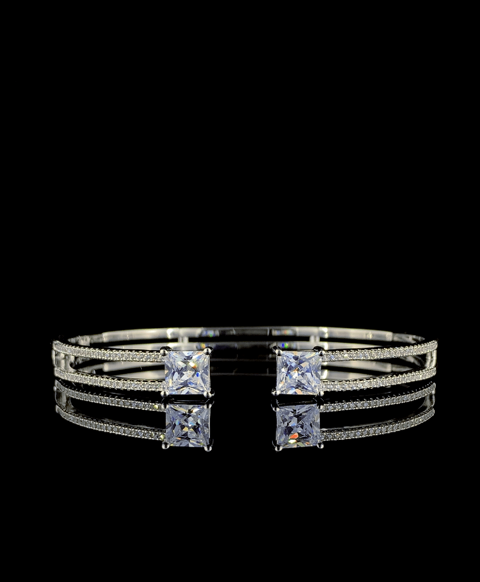 Princess diamonds Women Sterlin Silver Bracelet
