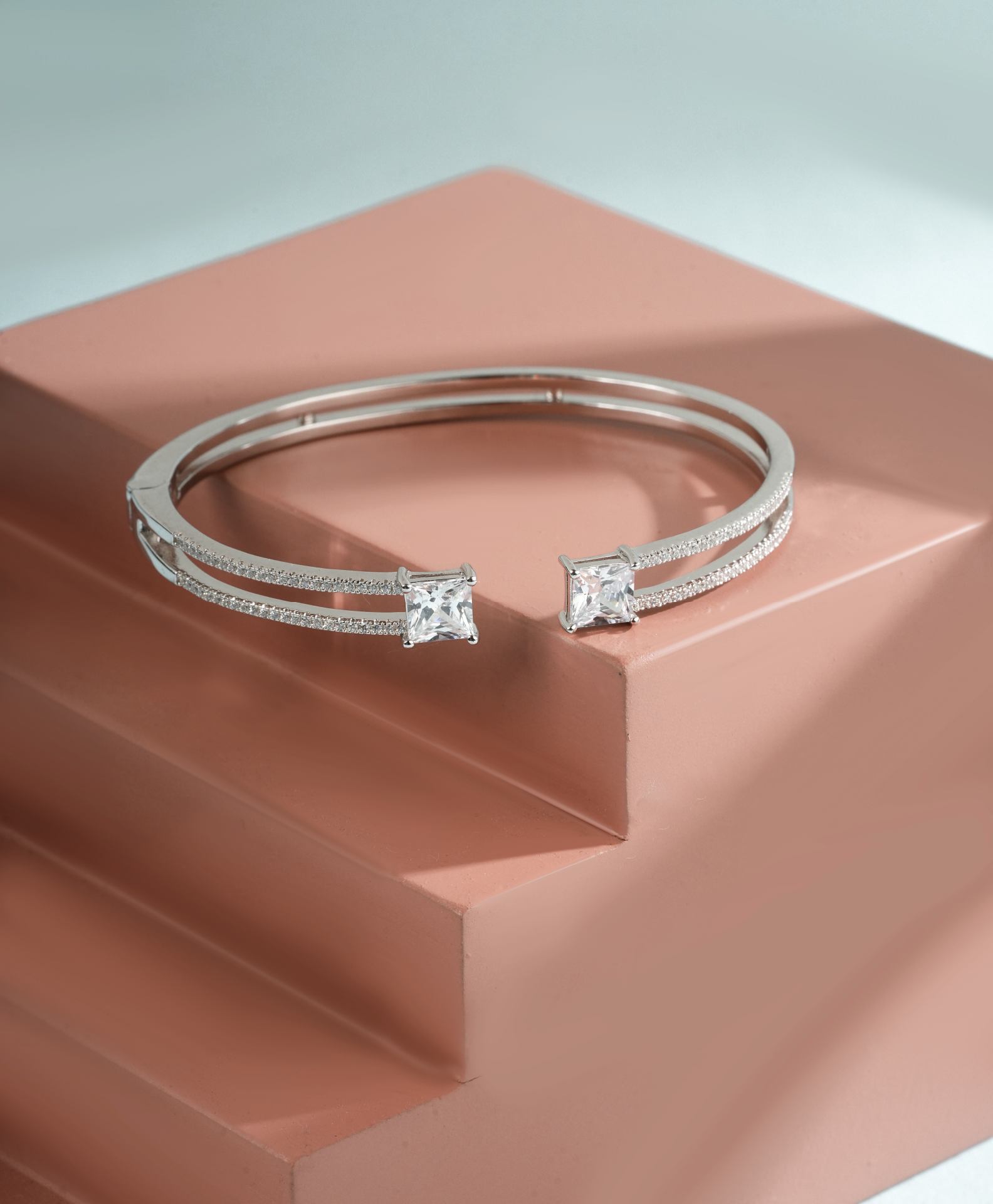 Princess diamonds Women Sterlin Silver Bracelet