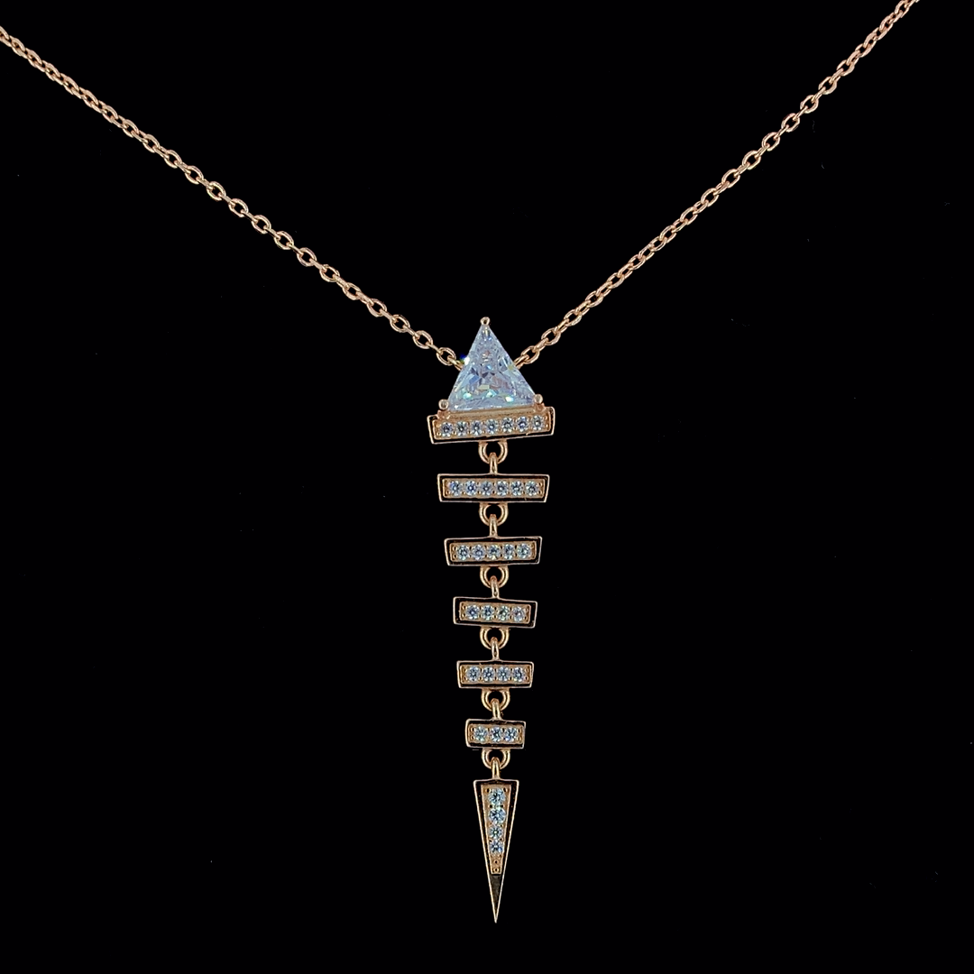 Elegant Stripe Falls Diamond Pendant Necklace for Women by Selia & Co
