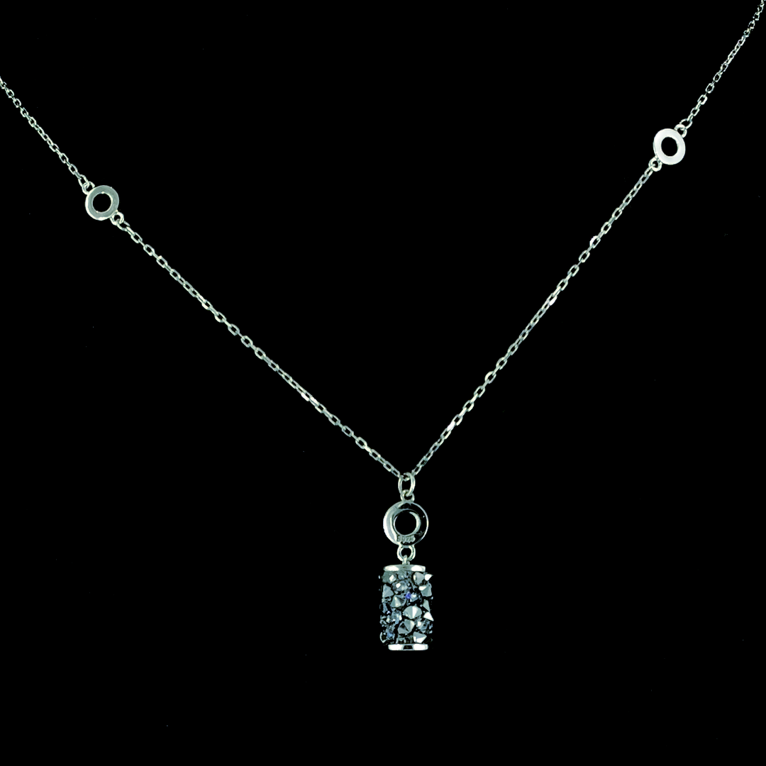 925 Sterling Silver Rectangle Druzy Necklace - Elegant Sparkle by Selia & Co.