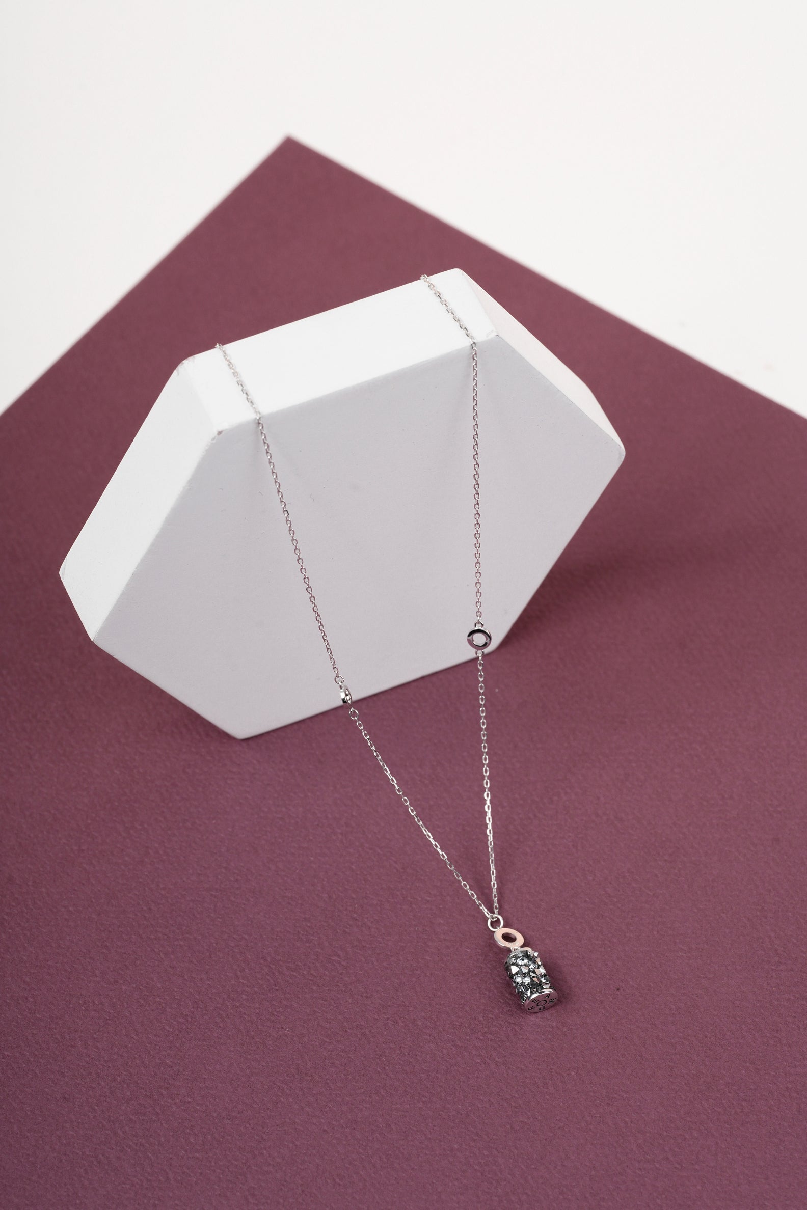 925 Sterling Silver Rectangle Druzy Necklace - Elegant Sparkle by Selia & Co.