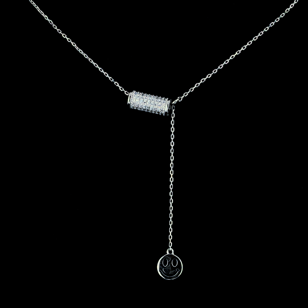 Selia & Co PETIT PAVE Mini Tube Silver Necklace