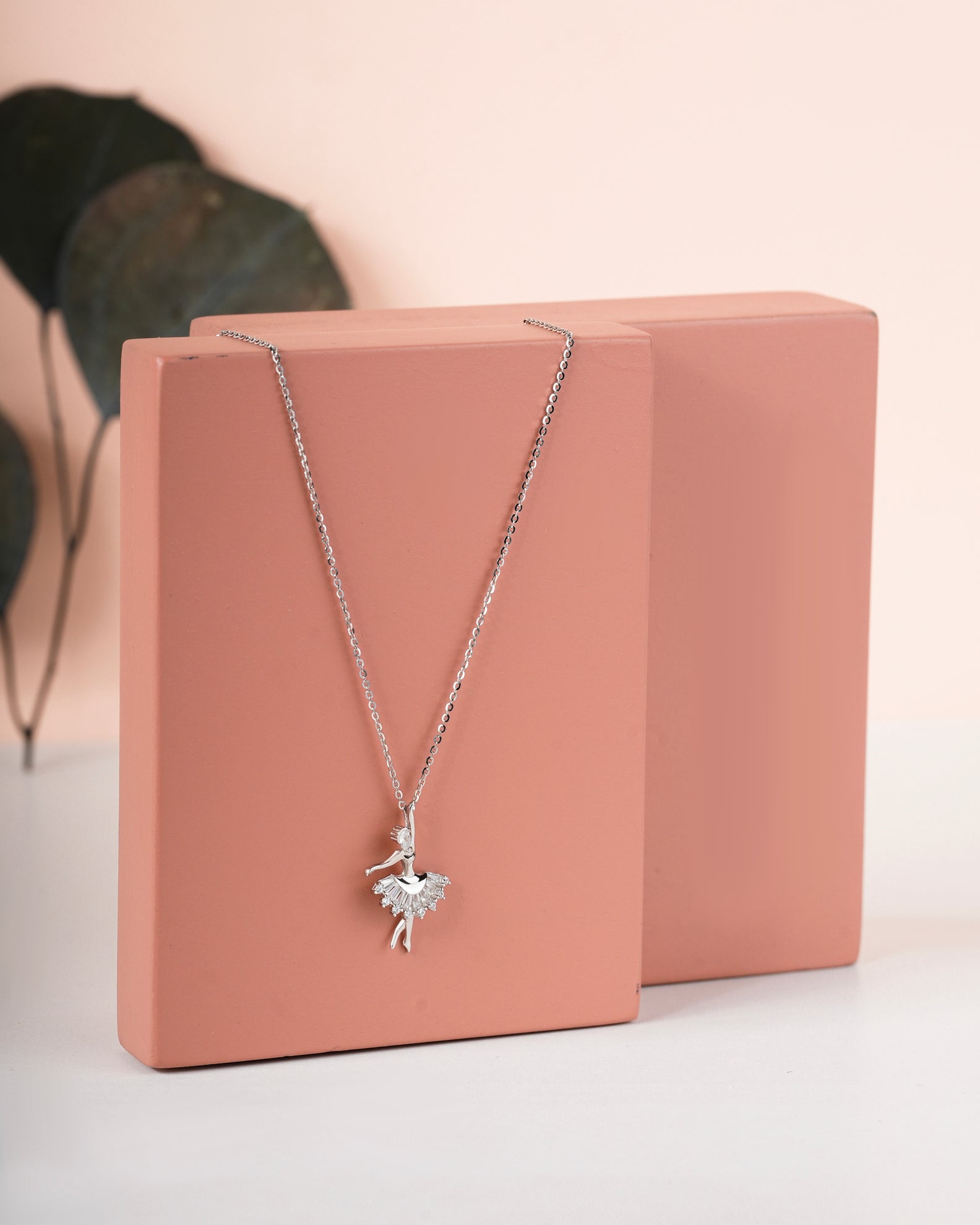 Selia & Co Dancing Doll Silver Pendant with White Diamonds