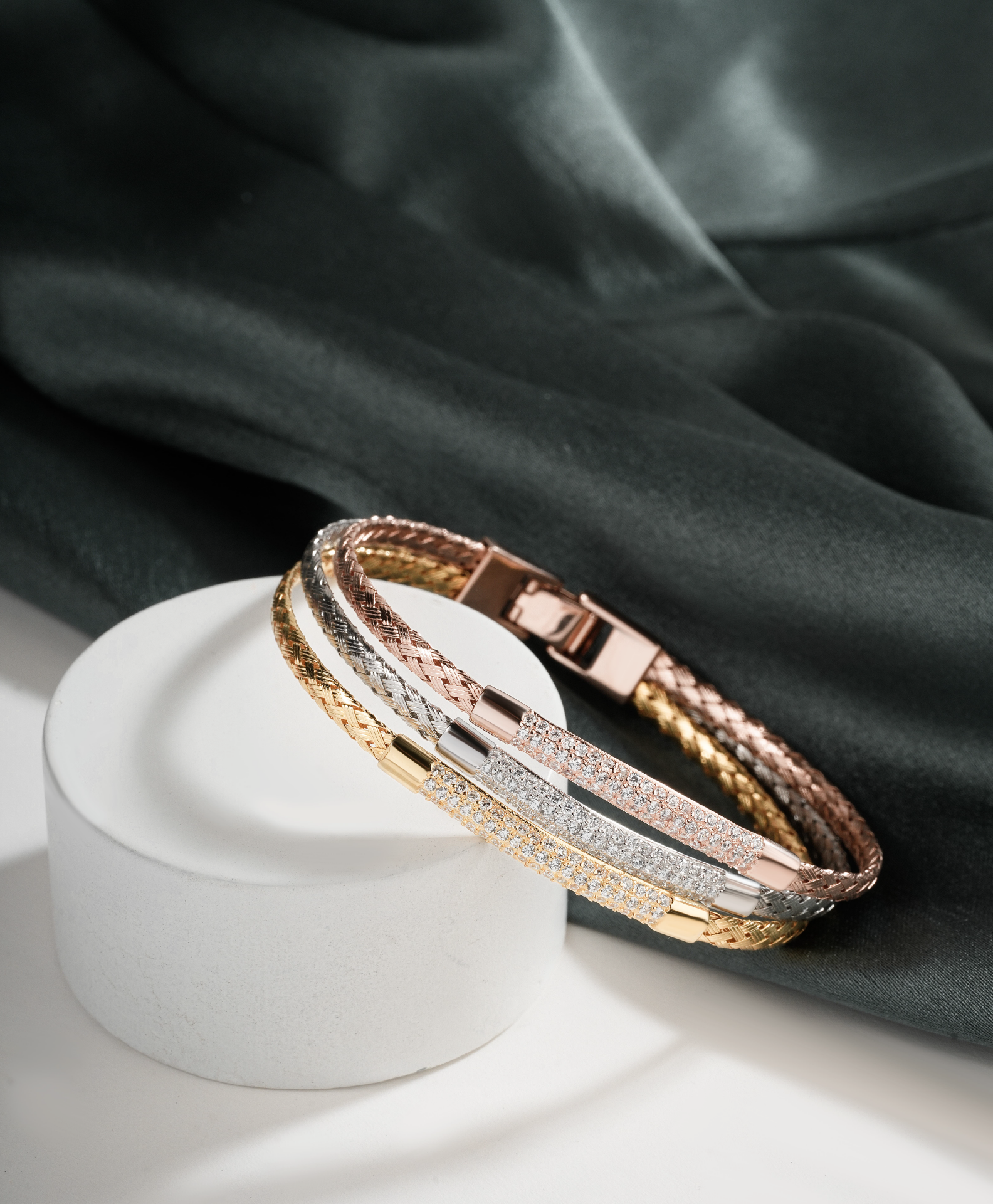Women Gold-Toned & Silver-Toned Embellished Bracelet