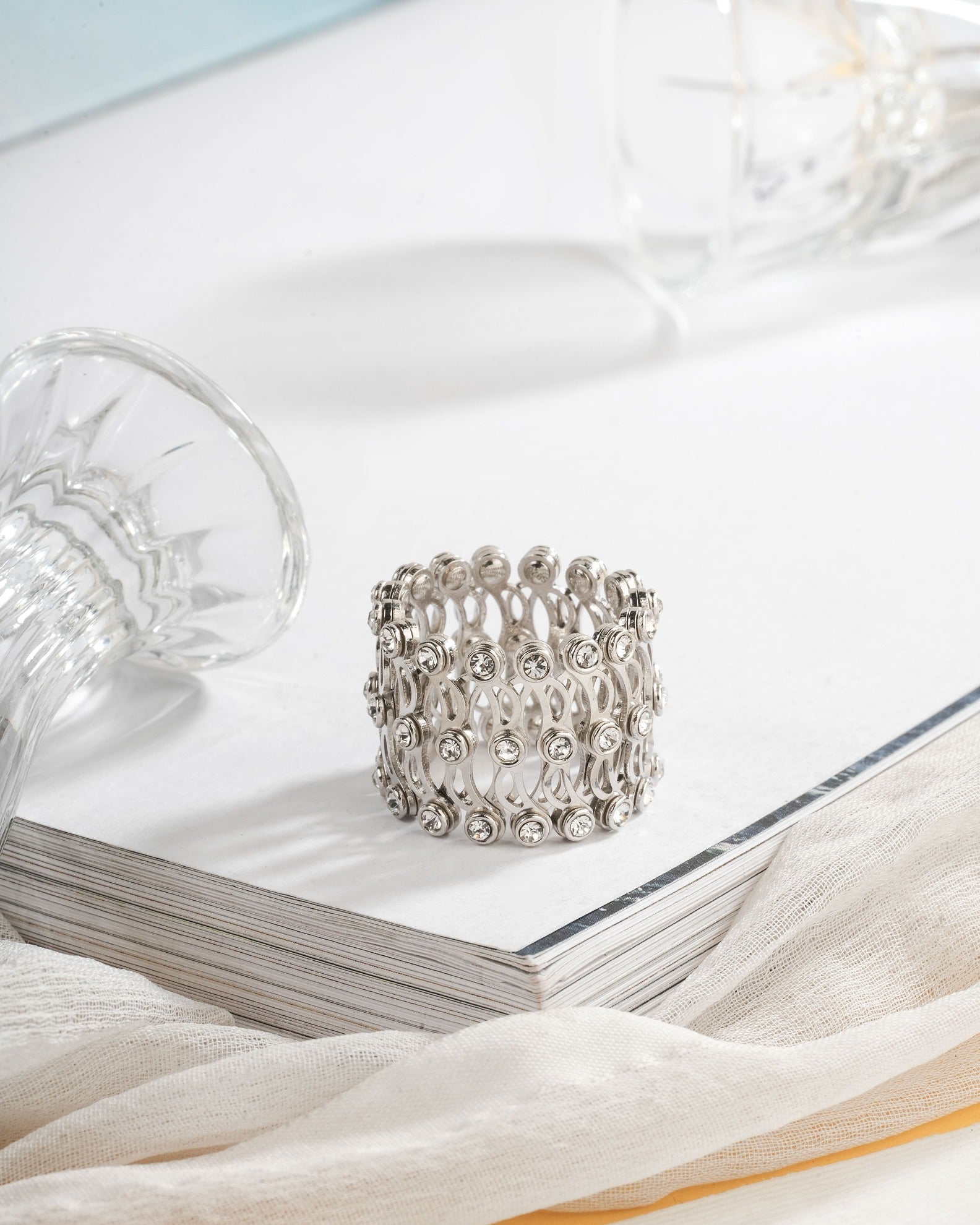 925 sterling silver 2in 1 ring cum bracelet for ladies