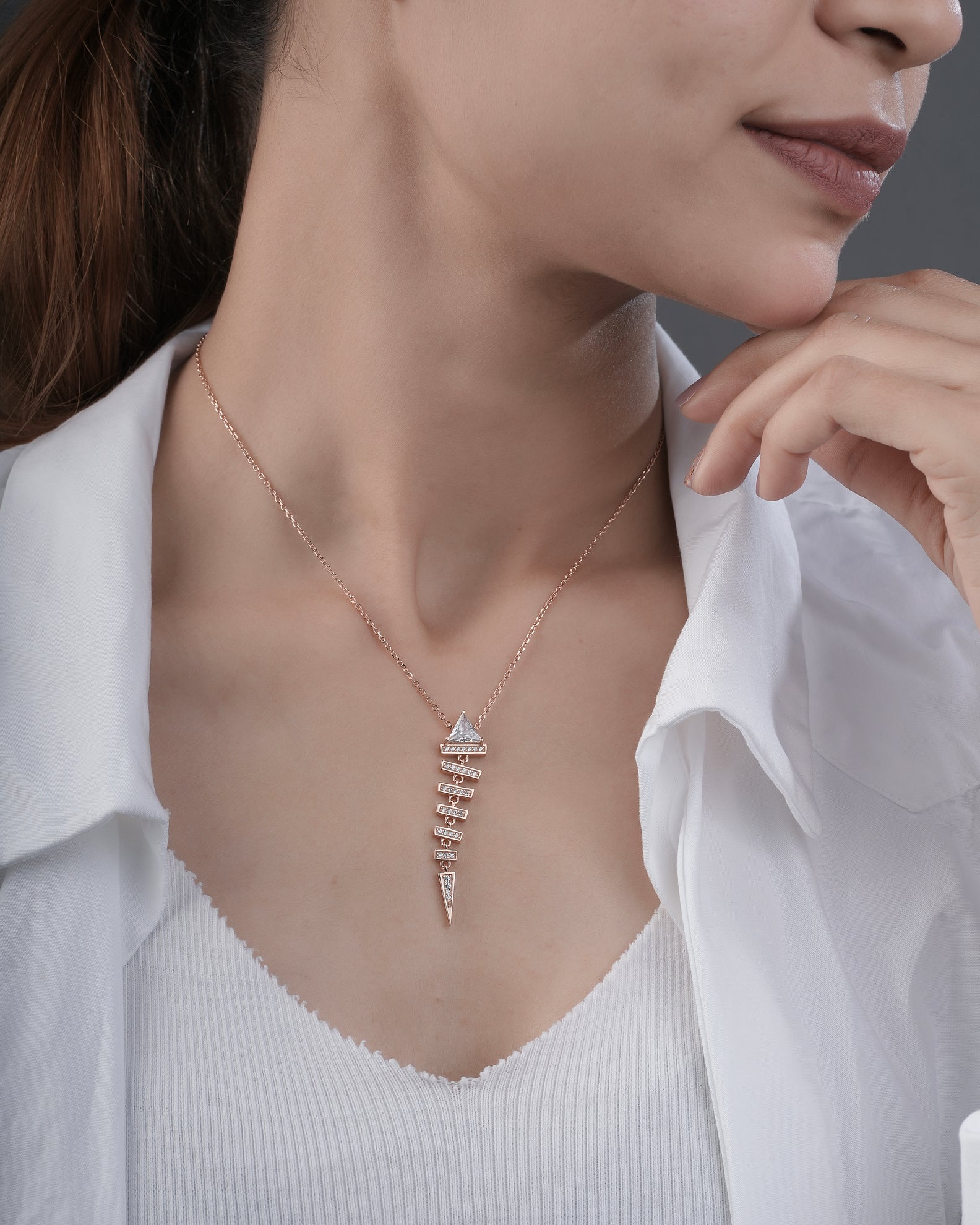 Elegant Stripe Falls Diamond Pendant Necklace for Women by Selia & Co